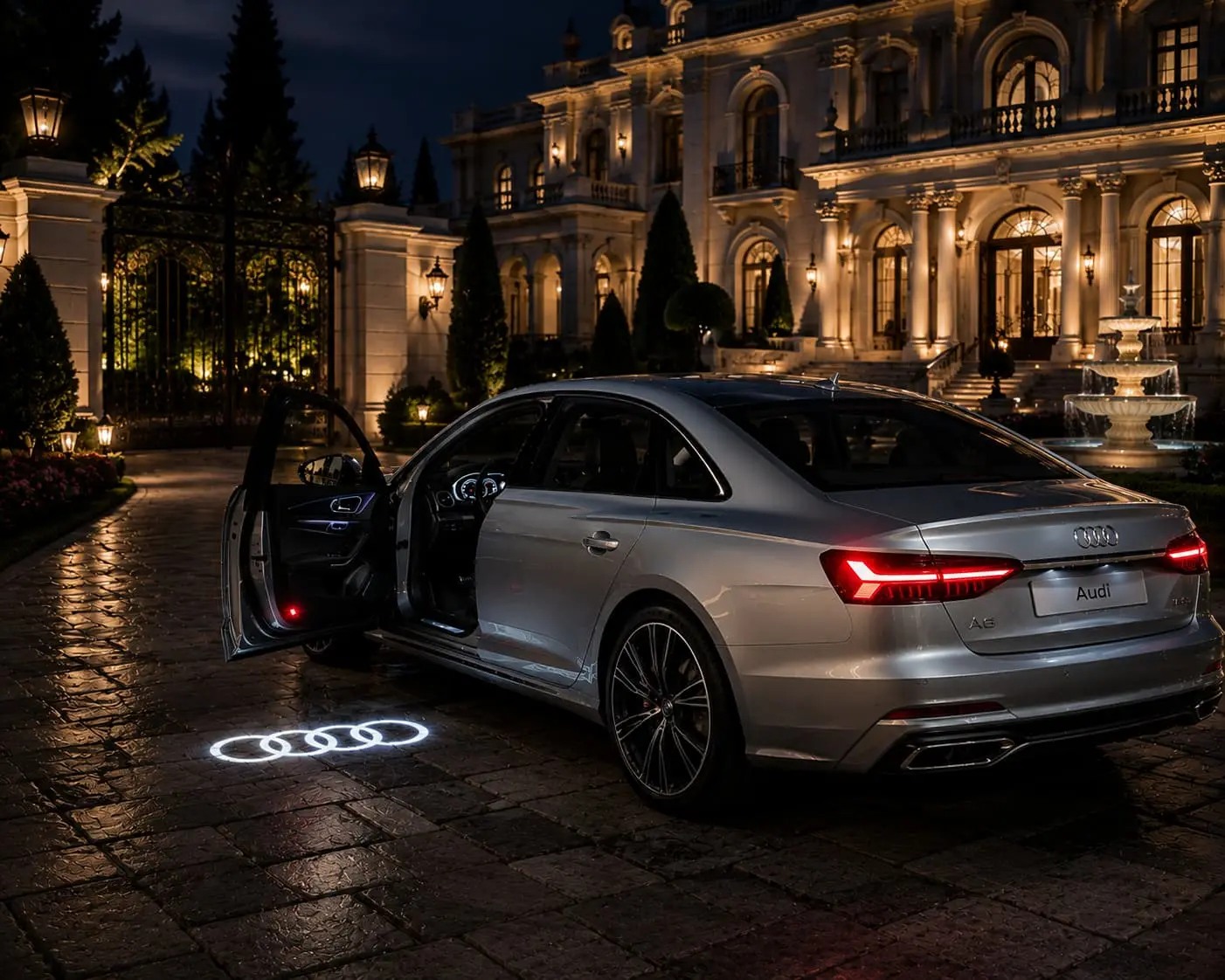 Audi negro mansión