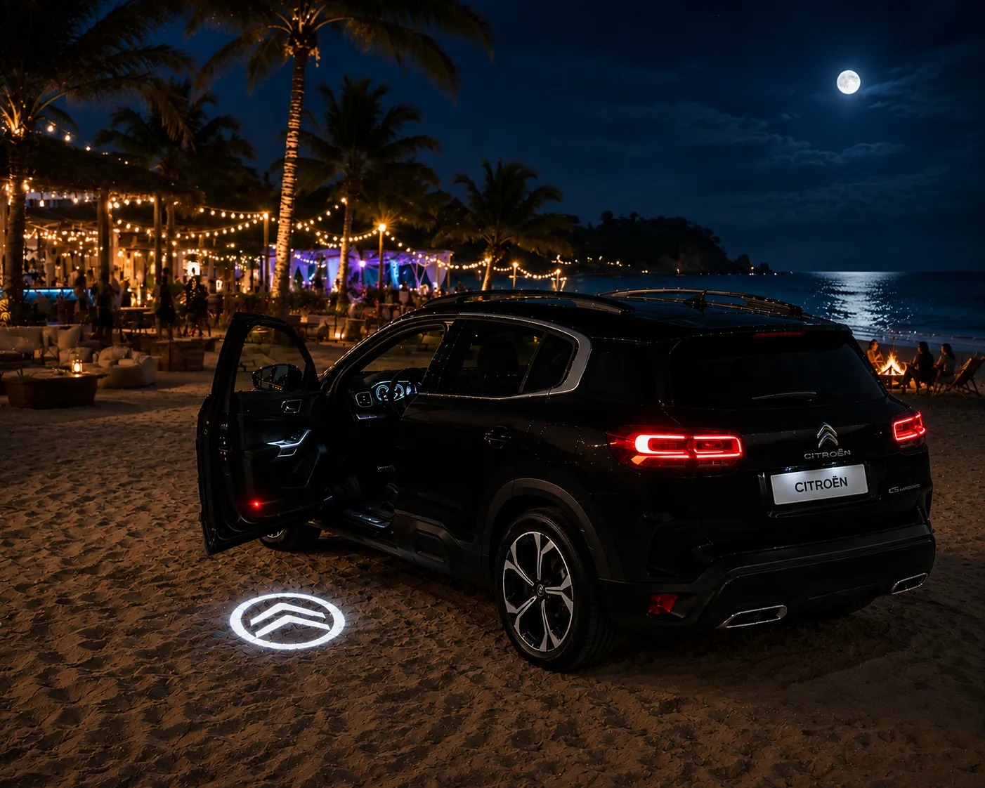 Citroen negro playa con logo