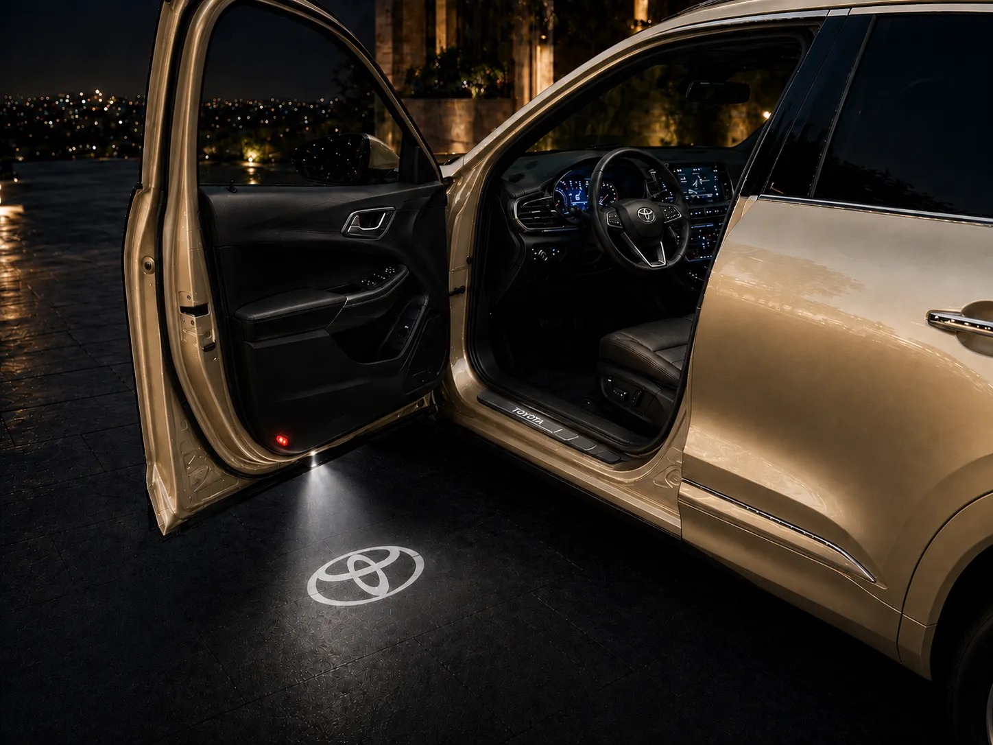 Toyota conductor dorado logo